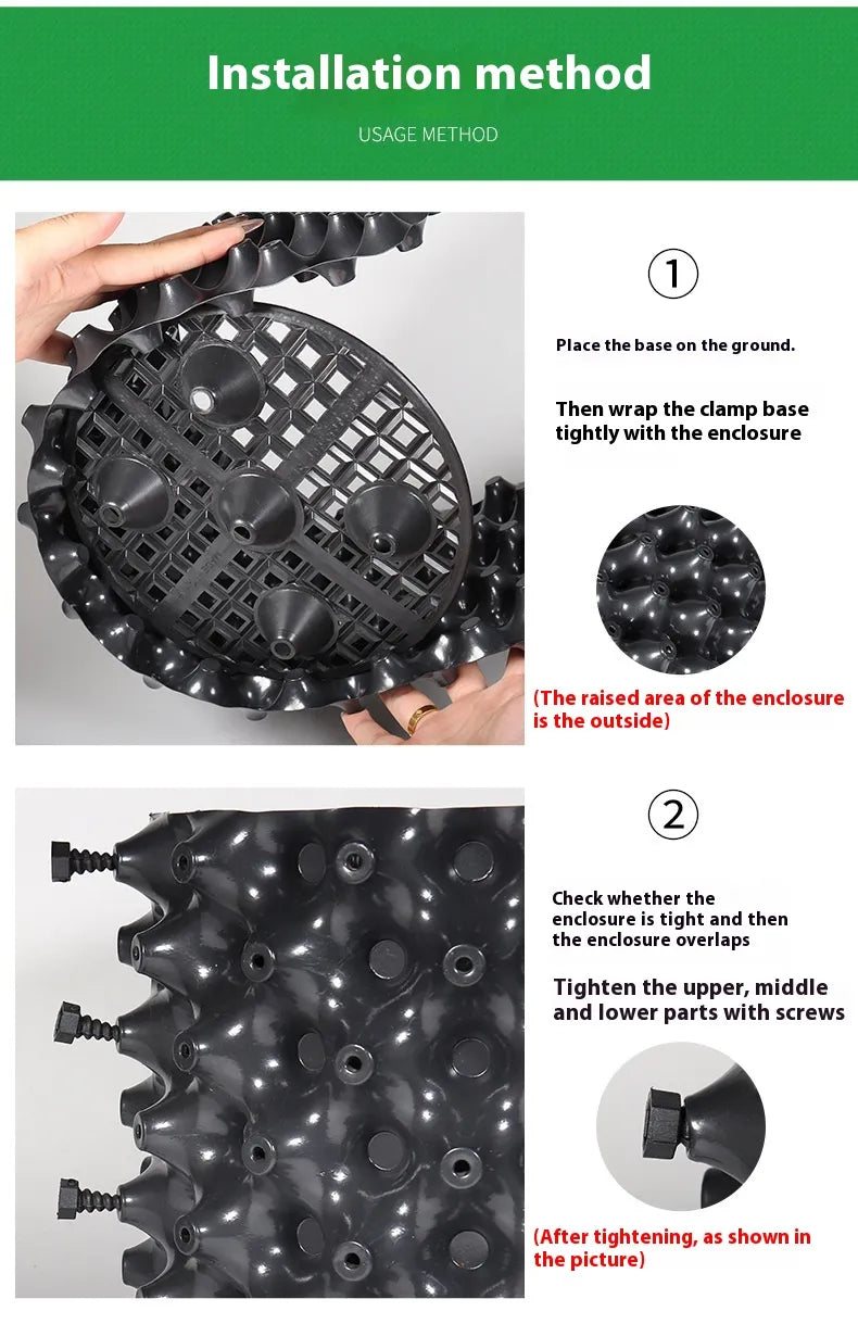 Root Guide System – Weatherproof Black Plastic, 20×20cm & Tool-Free Install