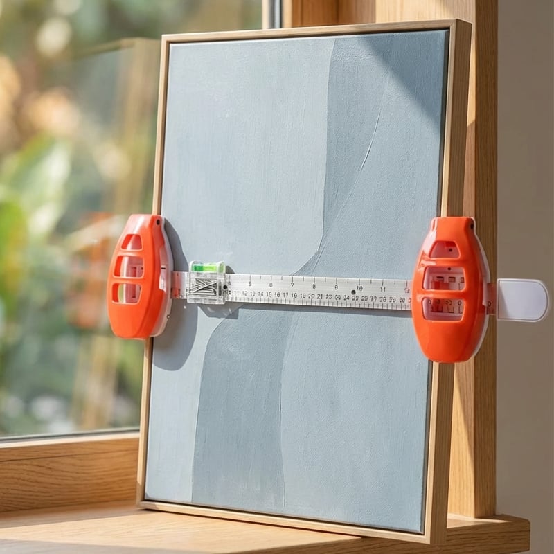 Picture Frame Hanging Level – Built-In Bubble Level & Marking Pins, ABS 48cm