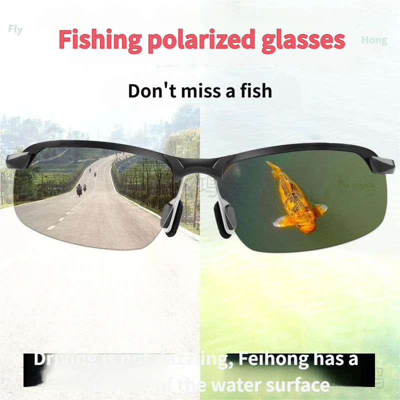 Polarized Photochromic Sunglasses – Unisex, Adaptive Lenses & UV Wrap Frame