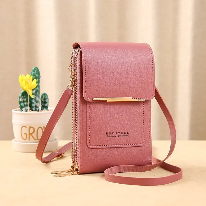 Touchscreen Phone Crossbody Bag – Waterproof Window, Anti-Theft, Adjustable Strap
