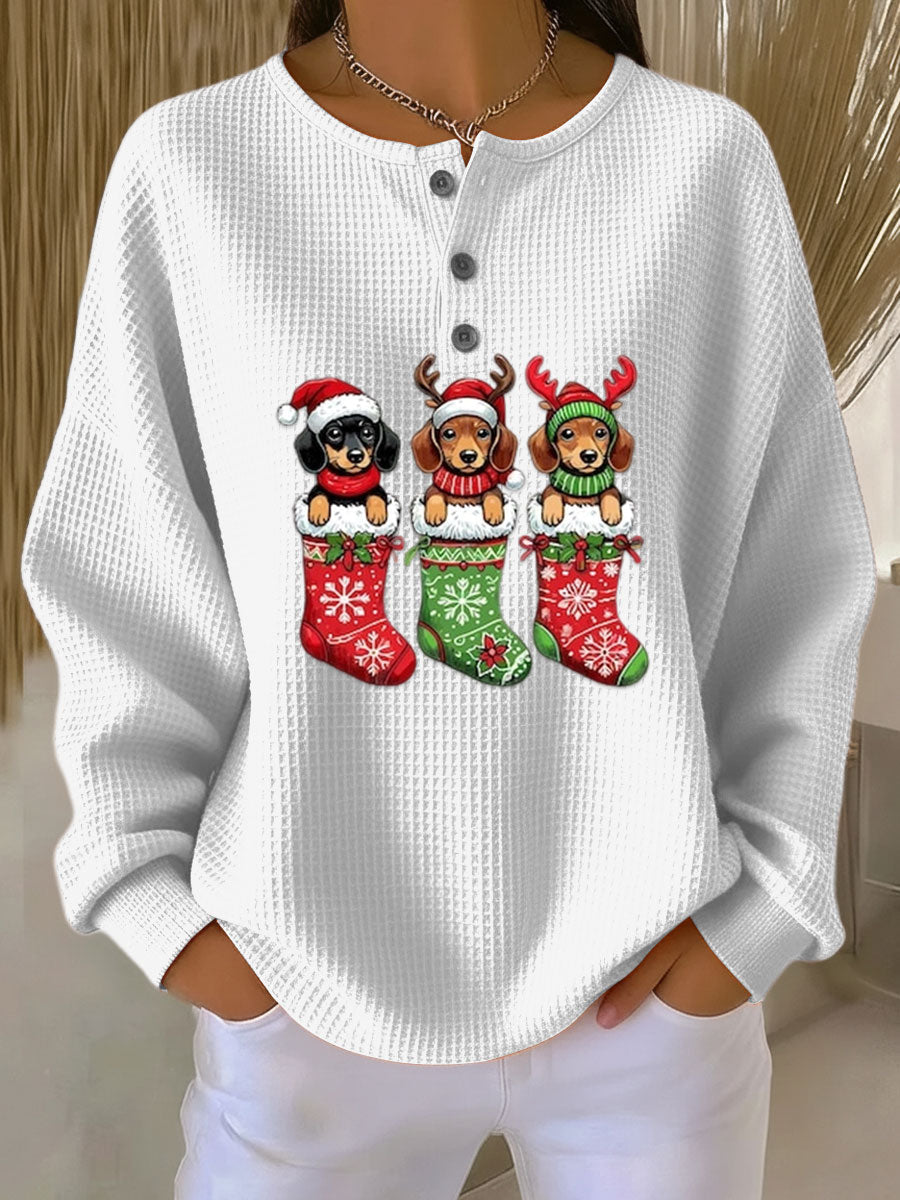 Grethe Vintage Christmas Sweater with Dog Design | Festive Holiday Knitwear
