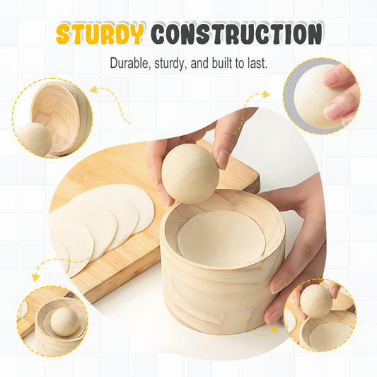 Wooden Dough Press – Even Dough Portions Every Time, Easy Shaping & Baking Accessory