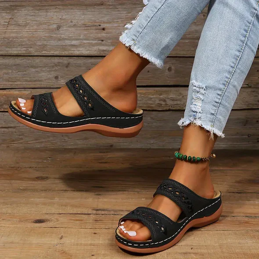 Women's Orthopedic Wedge Sandals – Arch Support, Memory Foam & Non-Slip Rubber Sole