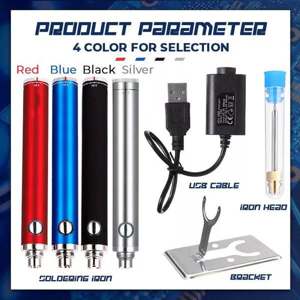 Cordless Soldering Iron – USB Rechargeable, Fast Heating & Adjustable Temperature