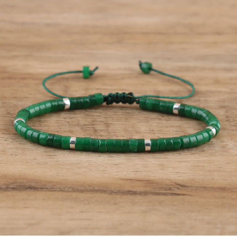 Seraphina – Braided Bracelet with 2.4mm Natural Stone Beads