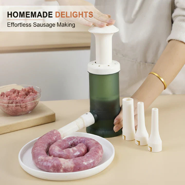 Optimized Product Title: **Manueller Wurstfüller mit 4 Füllrohren – Hochwertiger Fleischfüller für Hausgemachte Würste, Ideal für Grill und Küche** 

This title includes relevant keywords while providing additional context to attract potential buyers.