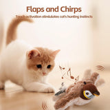 Interactive Cat Bird Toy – Motion Sensor, Chirping & Flapping, USB Rechargeable & Catnip