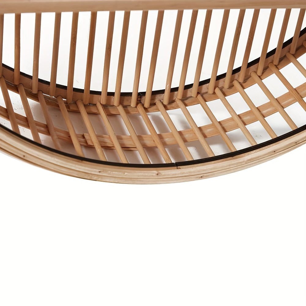 Round Bamboo Wall Shelf | Handmade Boho Floating Organizer