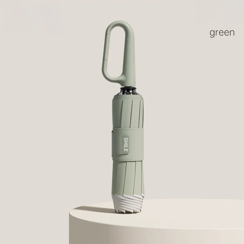 Compact Automatic Umbrella – Windproof Fiberglass, Reflective Strip & One-Button Open