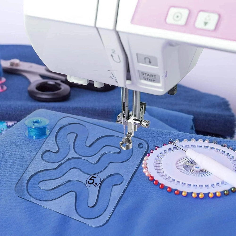 Free-Motion Quilting Stencil Set – 11 Acrylic Templates & Machine Guide