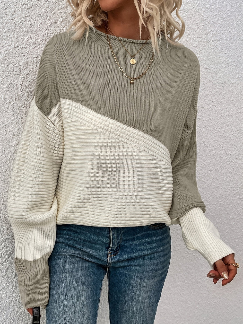 Zelda™ Elegant Color Block Pullover Sweater for Women - Stylish & Comfortable Knitwear