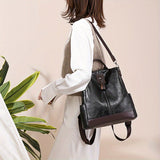 Anti-Theft Backpack – Women's Vegan Leather, Hidden Zippers & Water-Resistant