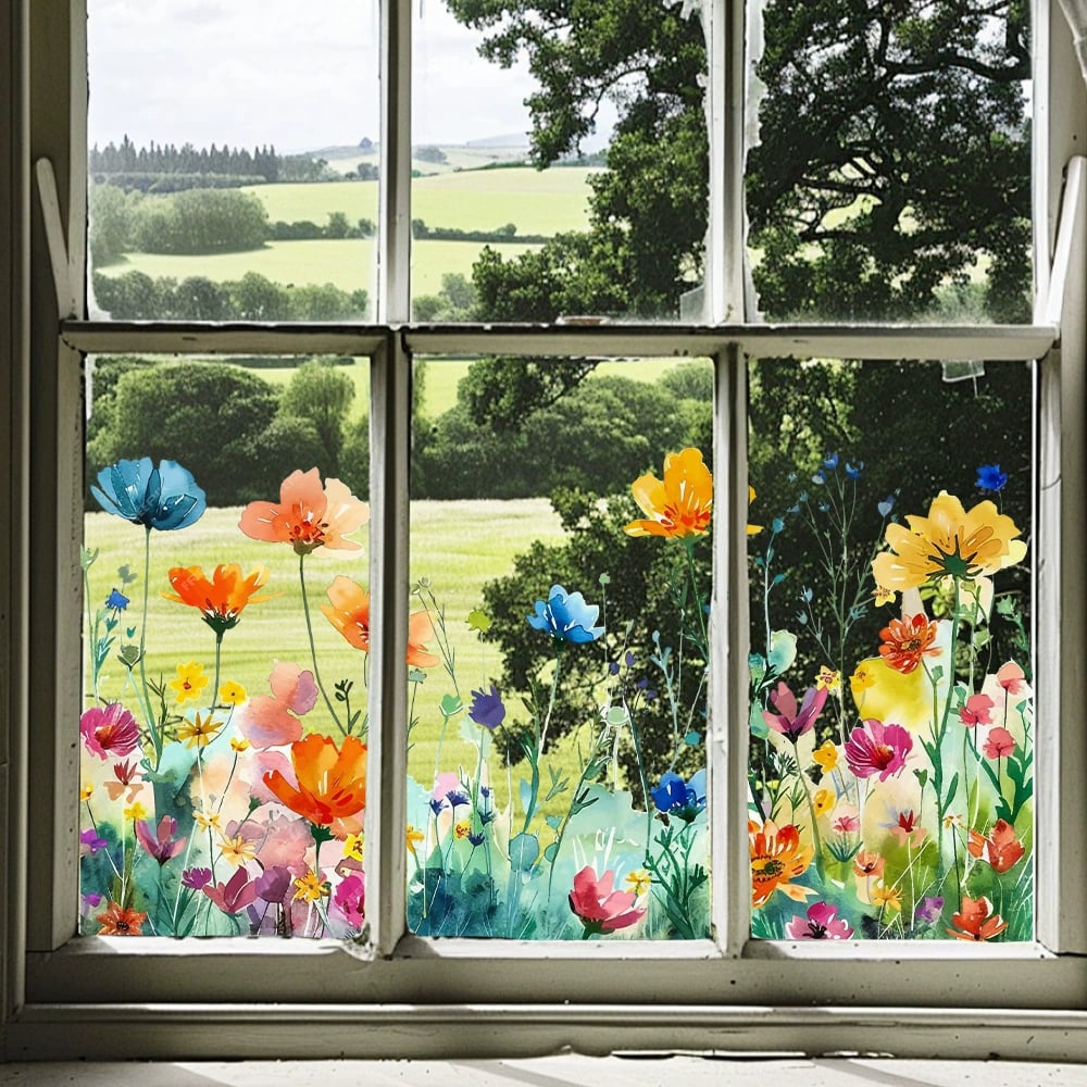 Optimized Product Title: "Blumen- und Schmetterling Fensteraufkleber – Dekorative Wandtattoos für Fenster und Wände" 

This title includes relevant keywords while also providing a clear description of the product's purpose and appeal.