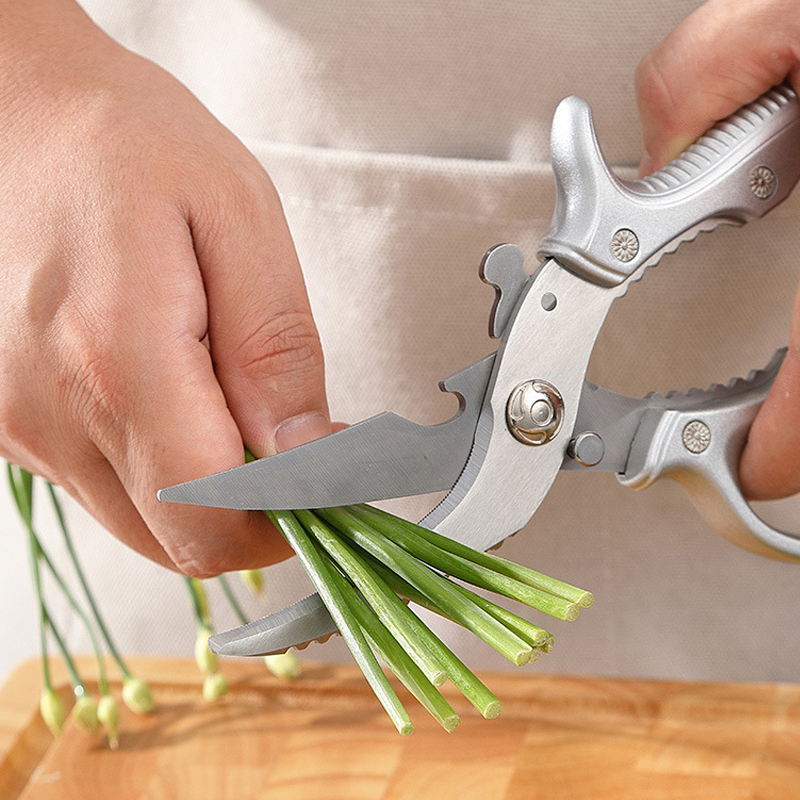 Multifunctional Kitchen Shears – 3Cr13 Stainless Steel, ABS Grip & Safety Lock