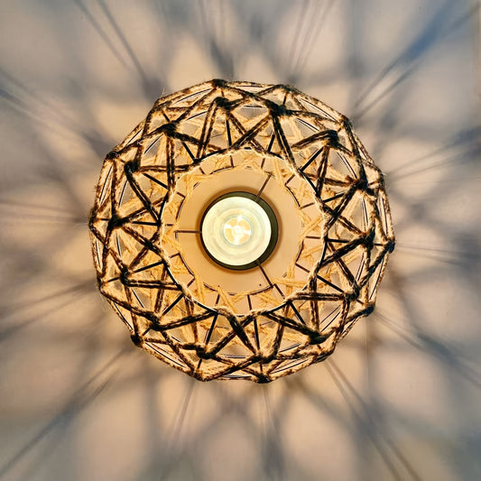 Hemp Rope Ceiling Light – Bohemian Style, Handwoven Design & Flush Mount