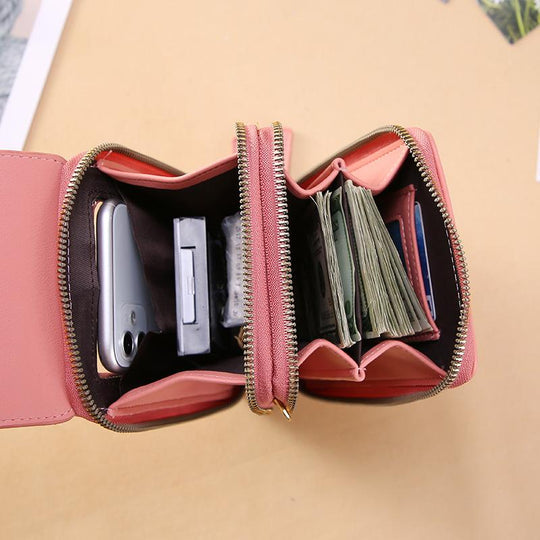Women's Crossbody Phone Bag – Touchscreen Window, Adjustable Strap & Multi-Pocket
