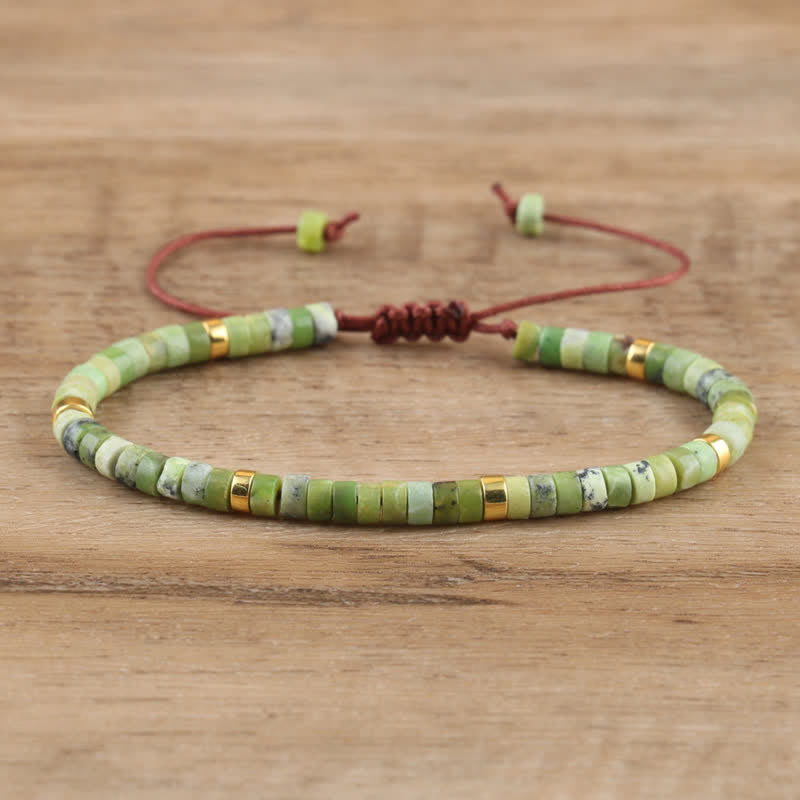 Seraphina – Braided Bracelet with 2.4mm Natural Stone Beads