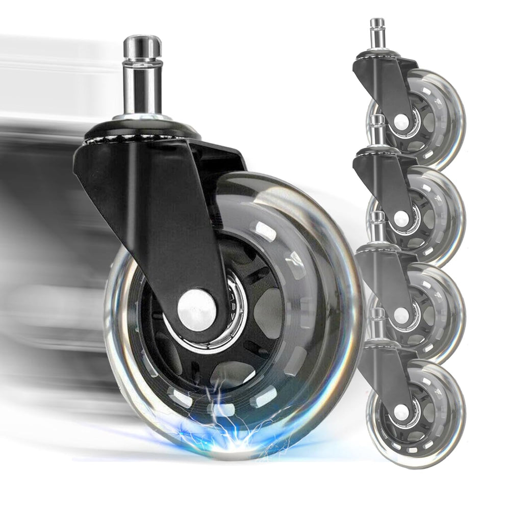 Office Chair Casters – Polyurethane, 650lb Capacity & Floor-Safe 5-Pack
