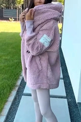 Sabrina Women's Plush Hooded Jacket - Cozy & Stylish Outerwear for Cold Weather