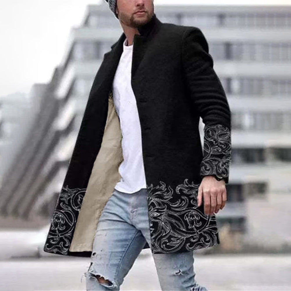 Fashionable Men's Coat with Unique Pattern - Laurent