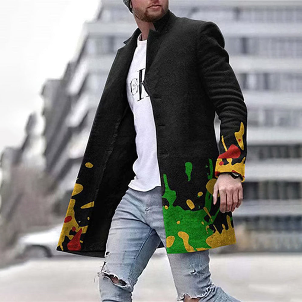 Fashionable Men's Coat with Unique Pattern - Laurent