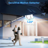 Solar Motion Sensor Wall Light – 106/144/280 LEDs, 120° Detection & Remote Control