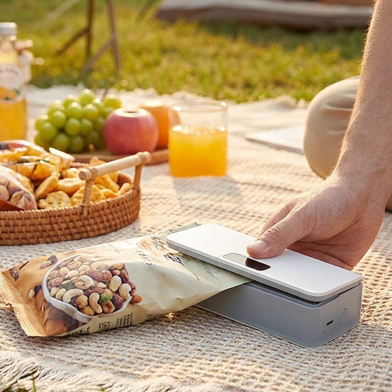 Electric Bag Sealer – Rechargeable, LCD Battery Display & USB Charging