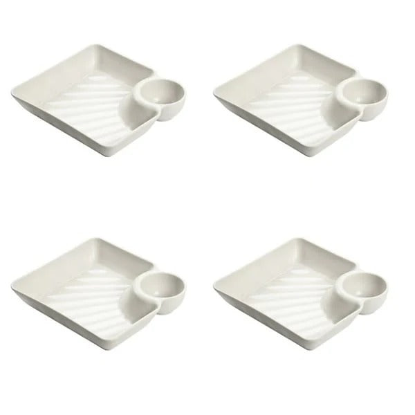 Serving Platter with Sauce Compartment – 25cm, Food-Grade & Dishwasher Safe