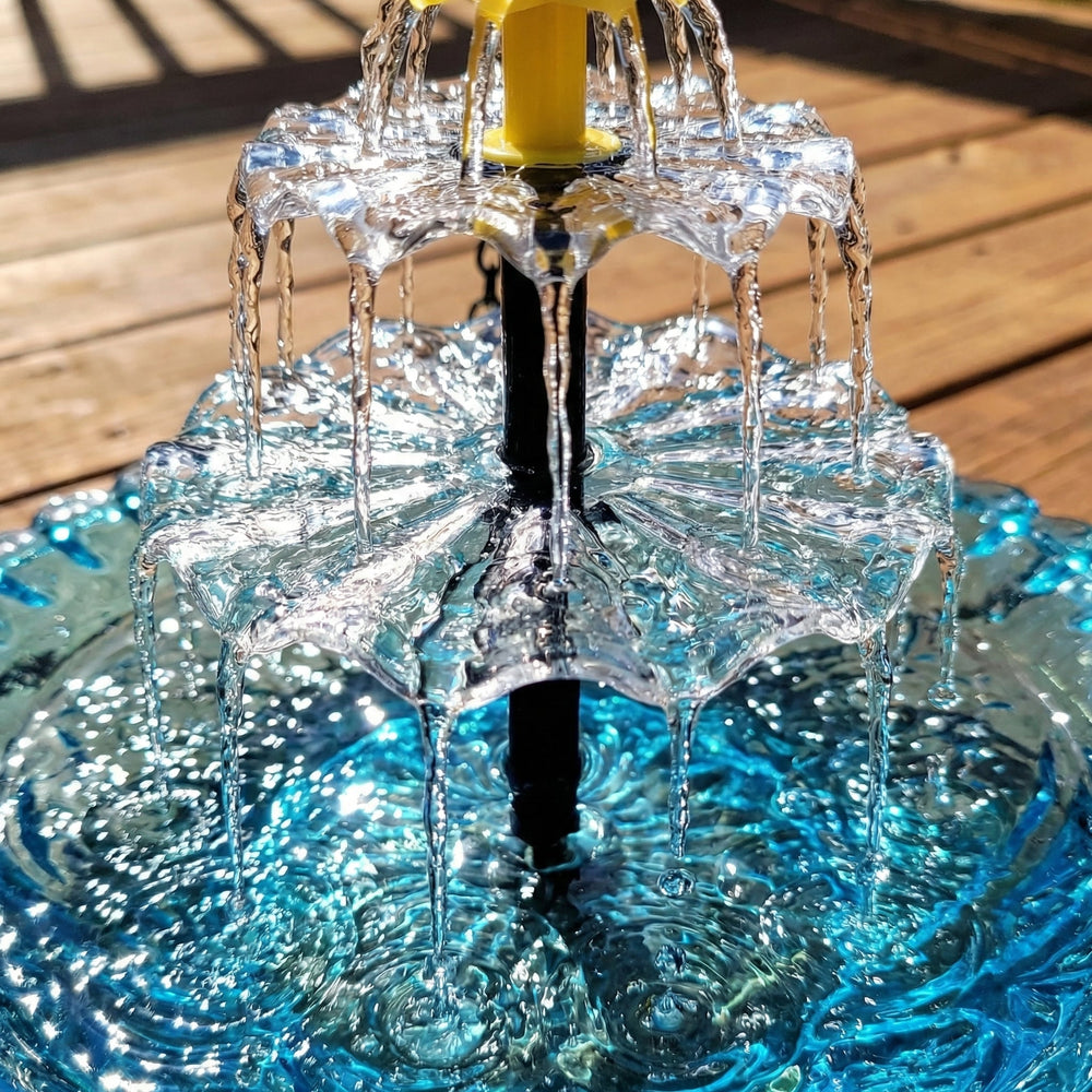 Hanging Solar Bird Bath Fountain – Wireless, Weatherproof & 25.5cm Glass Bowl