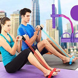 Full-Body Sit-Up Resistance Trainer – Foot Pedals, Elastic Bands & 4/6 Strand Levels
