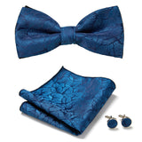 Men's Bow Tie Set – Pocket Square & Cufflinks, Polyester & 36 Designs