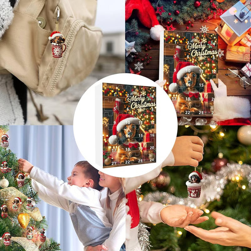 Dachshund Advent Calendar – 24 Acrylic Pendants & Christmas Ornaments
