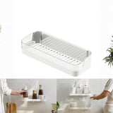 No-Drill Bathroom Shelf – Self-Draining, Raised Edges & Adhesive Wall Mount