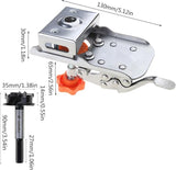 Door Hinge Drill Jig – Stainless Steel, Adjustable Edge Guide for 1-3cm Boards