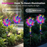 Solar Garden Wind Spinner – LED Lights, Weatherproof, 8-Hour Runtime, Ground Stake