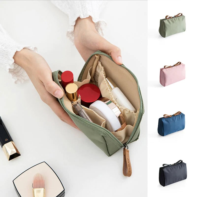 Padded Cosmetic Bag – Nylon Foam Lining, Spacious Main Compartment & 4 Colors