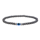 Men's 4mm Natural Stone Bracelet with Evil Eye Bead – Thor