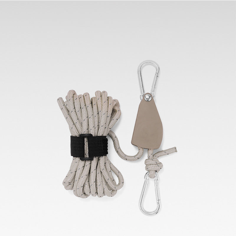 Tent Guy Line with Pulley System – 190kg Capacity, Reflective, Aluminum Alloy