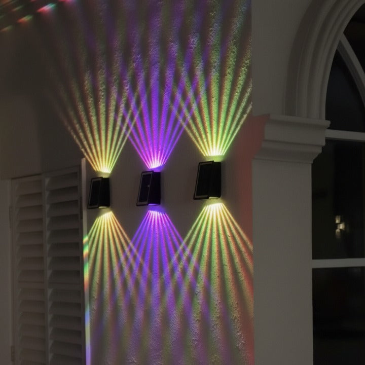 Enhanced Product Title: **Kabellose Solar-Wandleuchte mit RGB-Farben & Warmweiß – Automatische Gartenbeleuchtung für Außenbereich** 

This title includes relevant keywords while maintaining clarity and appeal for potential customers.