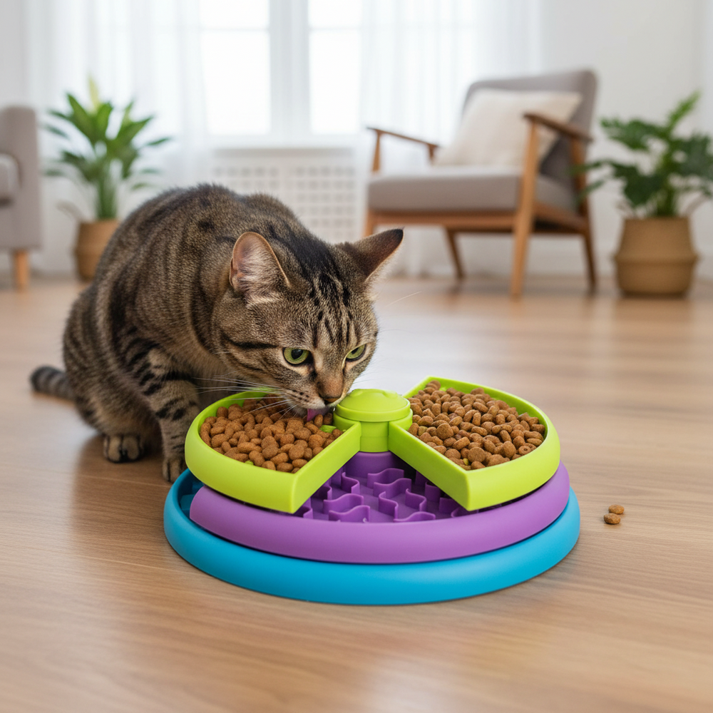 Slow Feeder Dog Bowl – Interactive Puzzle, Healthy Eating & Food Dish