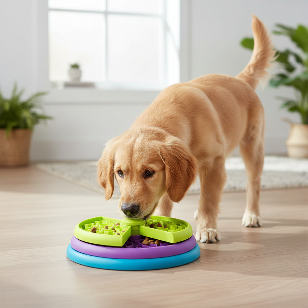 Slow Feeder Dog Bowl – Interactive Puzzle, Healthy Eating & Food Dish
