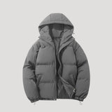 Women's hooded puffer jacket, view 1