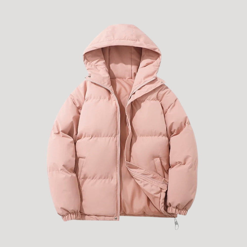Women's hooded puffer jacket, view 2