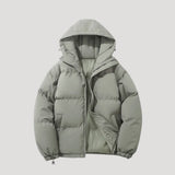 Women's hooded puffer jacket, view 3