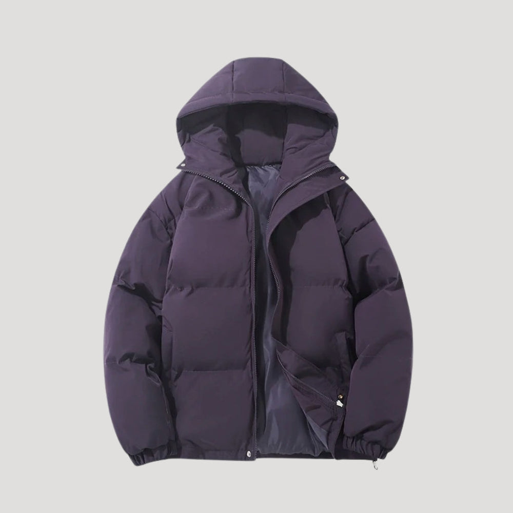 Women's hooded puffer jacket, view 4