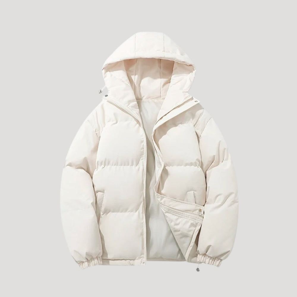 Women's hooded puffer jacket, view 5
