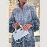Festive Knitted Cardigan with Sequins - Viola