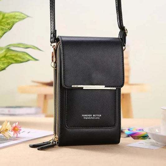 Women's Crossbody Bag – Touchscreen Window, RFID Protection & 3-in-1 Wear