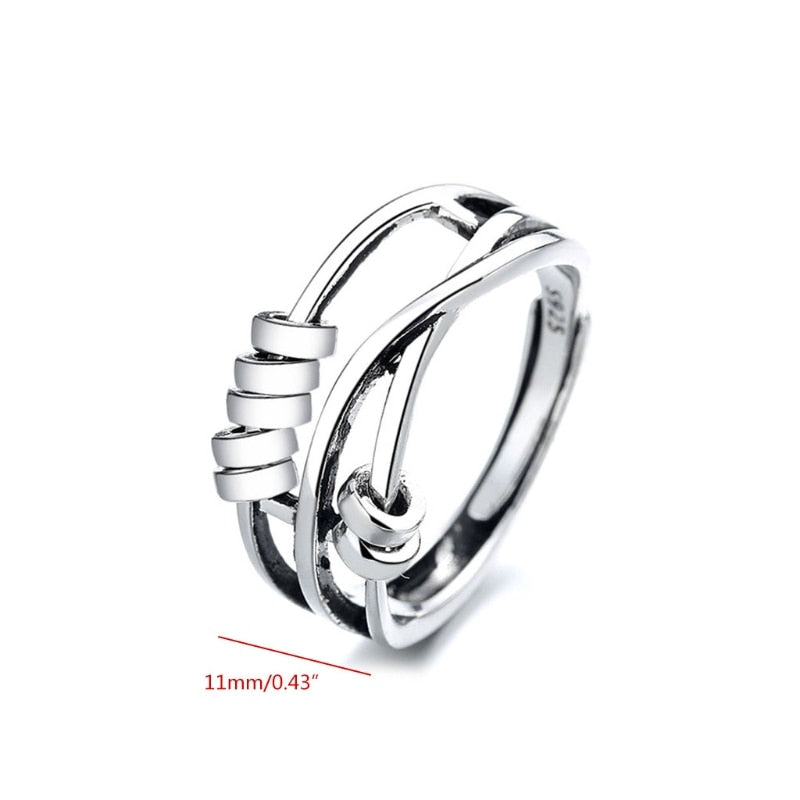 Premium Fidget Ring - Stress Relief Spinner Ring for Anxiety & Focus - Adjustable Comfort Fit