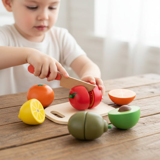 Wooden Montessori Sorting Toy – Fine Motor Skills, Fruits & Vegetables